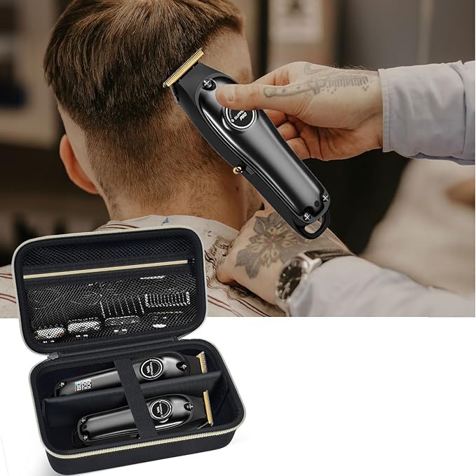 Case Compatible with Novah for Ufree for KIKIDO for GLAKER for FADEKING for GSKY for Romanda Professional Hair Clippers, Beard Trimmer Grooming Storage Holder for Hair Trimmers Set (Box Only)-Black