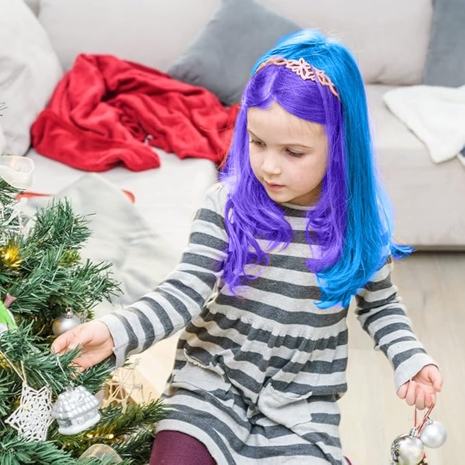 MSDADA Blue and Purple Hair Chalk for Girls-New Hair Chalk Comb Temporary Bright Washable Hair Color Dye for Kids-Girls Toys Gifts for Birthday,Easter,Christmas,Halloween