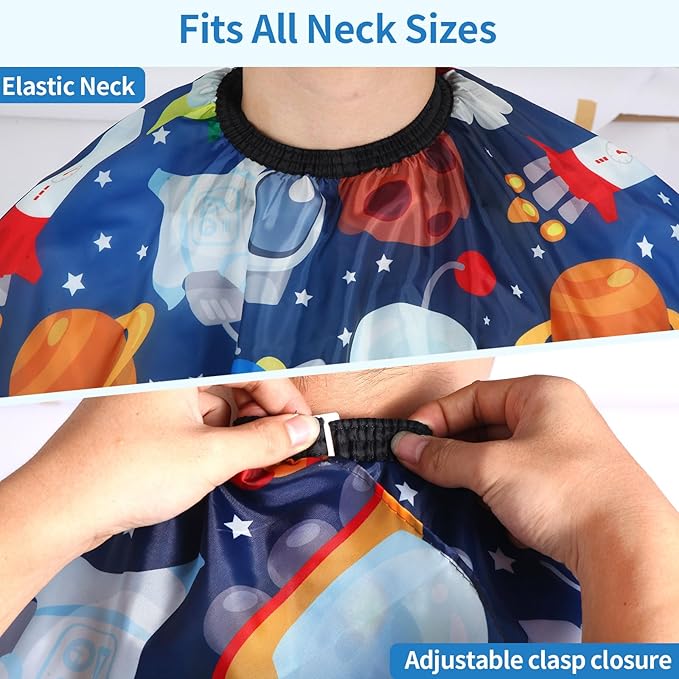 Kids Hair Cutting Cape (2 Pack) Professional Children Salon Barber Apron for Boys and Girls