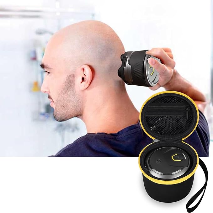 Hard Case Compatible with Wyklaus/ for Microtouch/ for SOLIMPIA/ for Tustow/ for Redbreak Titanium Head Shavers for Bald Men, Travel Electric Razor Storage Box for Grooming Kit (Bag Only) (Black)