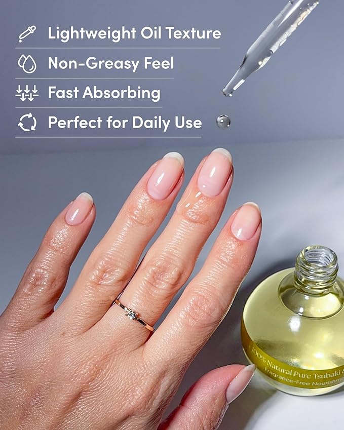 ella+mila Fragrance-Free Cuticle Oil with Pure Tsubaki & Argan - 100% Natural Nail & Cuticle Treatment - Vegan - 2.3 fl oz