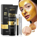 Blackhead Remover Mask, 24K Gold Peel Off Mask, Gold Facial Mask Anti-Aging, Deep Cleansing, Reduces Fine Lines＆ Wrinkles Great for All Skin, With Blackhead Remover Extractor Tools Kit & Brush