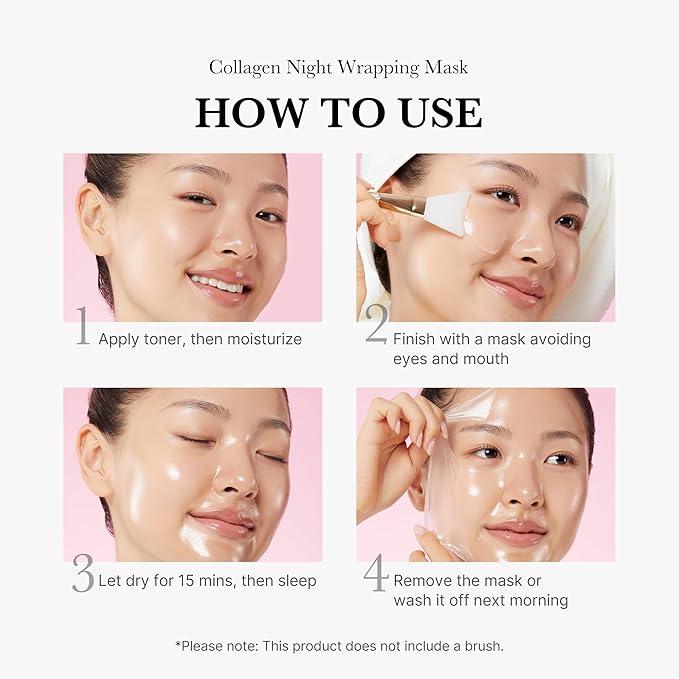 medicube Wrapping Mask Collagen Overnight Peel Off Facial Mask | Elasticity & Hydration Care, Reduces Sagging & Dullness | Hydrolyzed Collagen For Glowing Skin | Korean Skin Care, 2.53 fl.oz