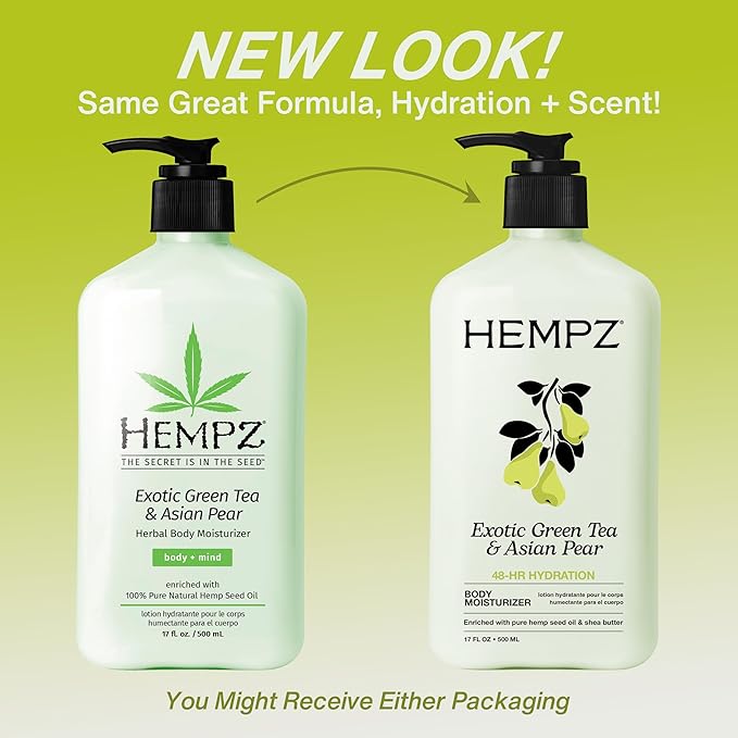 HEMPZ Body Lotion - Green Tea and Asian Pear - Daily Moisturizing Cream - 17oz