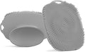 2 PCS Face Scrubber, Soft Silicone Face Exfoliator with Suction Cup for Man and Women Deep Skin Clean, Gentle Facial Cleaning Brush Suitable for All Sensitive Skin(Gray)