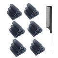 36PCS Self Grip Small Hair Curlers Black Heatless Roller Hair Curlers Pro DIY Curly Hairstyle Hair Rollers Tools Rat Tail Comb for Women Medium Short Hair(0.6 x 2.4 Inch)