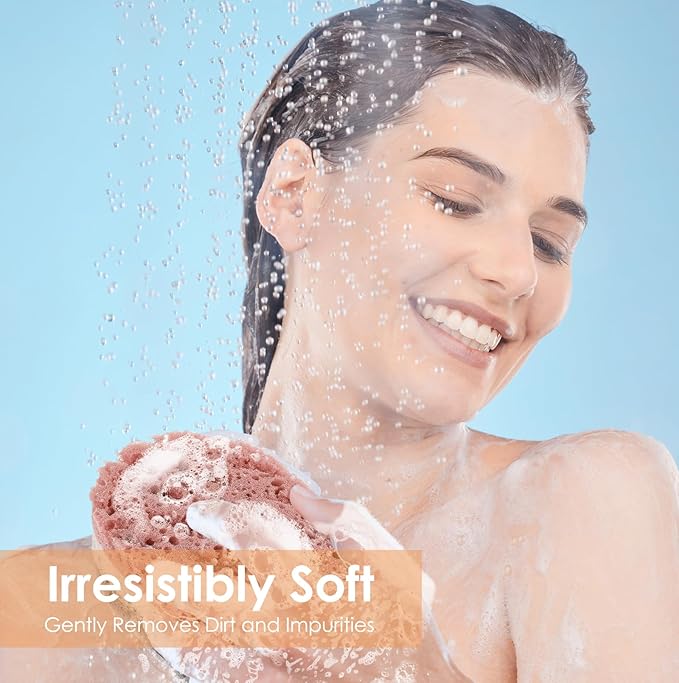 3PCS Bath Sponge for Women Soft Bath Sponge Gentle Sponge Loofah Body Scrubber Shower Sponge for Body Wash Bathroom Deep Cleansing Bathing Sponge Bathing Accessories