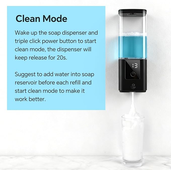 LAOPAO Soap Dispenser, Automatic Soap Dispenser Wall Mount Rechargeable Foaming Soap Pump for Bathroom Kitchen, Touchless Foam Soap Dispenser for Dish/Hand/Shower Soap, Home & Commercial, 540ml, Black