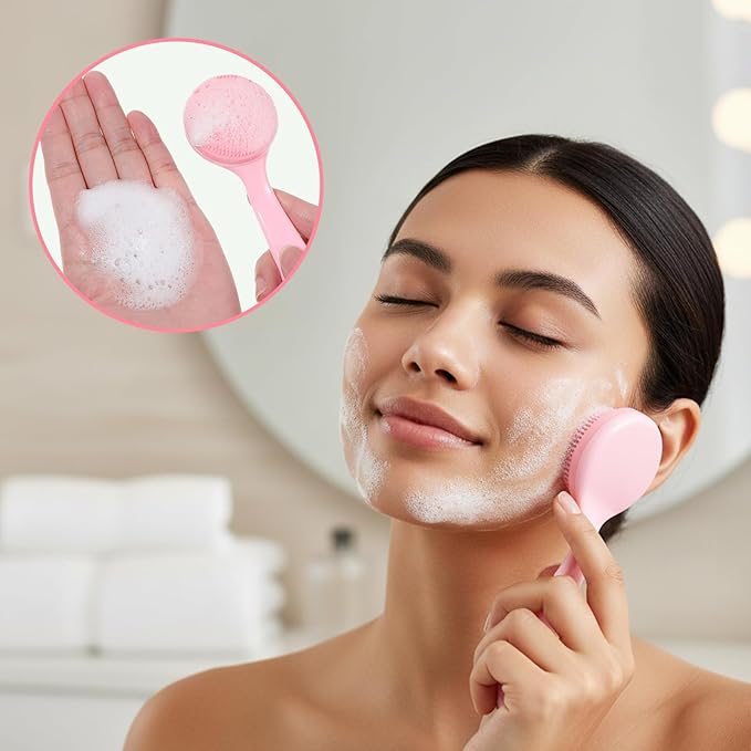 4Pcs Silicone Facial Cleansing Brush Manual Exfoliating Brush Soft Face Wash Scrubber Brushes for Women Men Skin Deep Cleaning Care