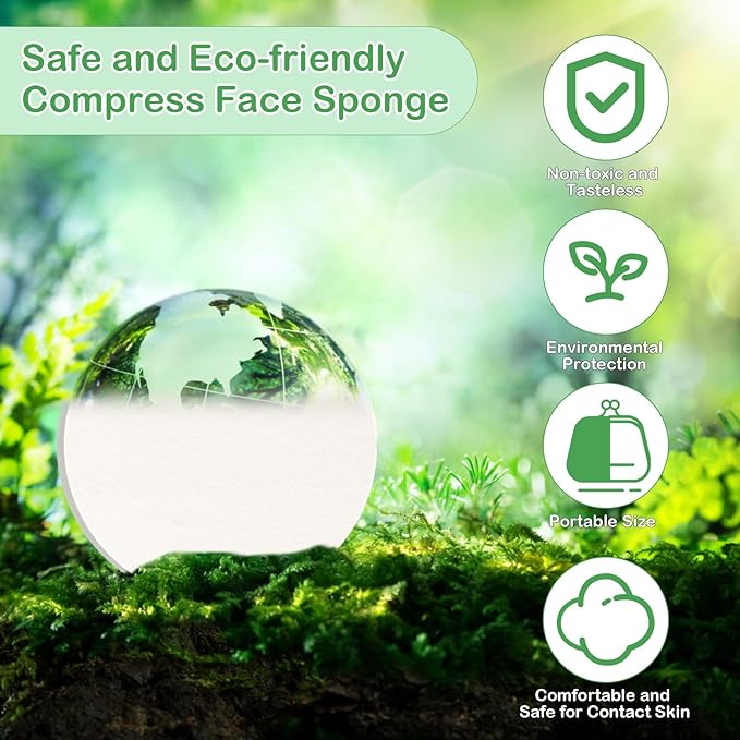 240+1 Pack White Compressed Facial Sponges, Luxiv Round Compress Face Cleaning Sponge for Estheticians Face Sponge Soft Compressed Makeup Sponges with Travel case (3.1", Count, 240)