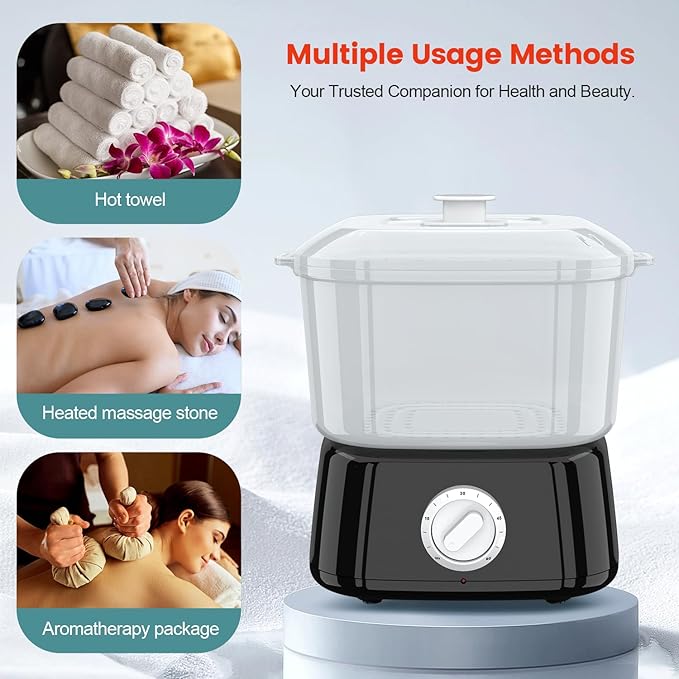 Hot Towel Warmer, Rapid Heating Towel Steamer for Facials can Hold 12 Mini Wet Towels, Portable Mini Towel Warmer for Bathroom,Spa and Salon.