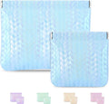 2 PC Small Makeup Bag for Purse, Lipstick Holder & Purse Organizer Pouches, Waterproof Faux Leather Cosmetic Bag, Slim Travel Makeup Pouch for Women Daily & Travel Essentials