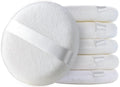 Teenitor 6pcs Powder Puff 4.13 Inch lrage Powder Puff, Powder puffs for Body Powder, Large Round Velour Powder Puff Loose Powder Puff, Body Powder Puff White