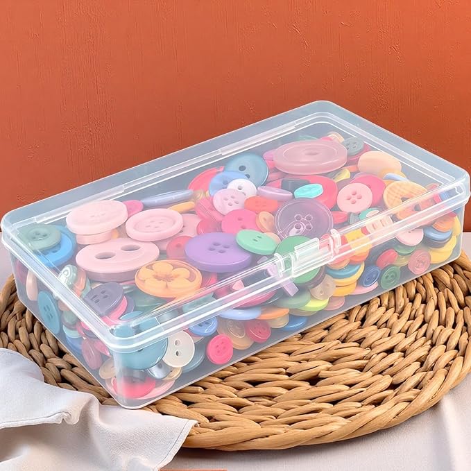 19 Pack Rectangular Clear Plastic Storage Containers Box with Hinged Lid for Beads and Other Small Craft Items (5.7 x 3.35 x 1.38 inch)