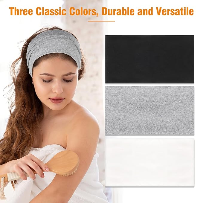 Cotton Wide Headbands for Workout Yoga, 9.3x4.7inch Non-Slip Headband for Mother's Day Sports Gift Large Thick Head Bands for Running Daily Wear