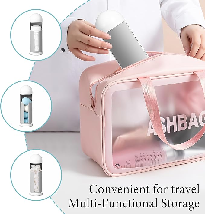 Cosmetic Cotton Pad Rounds Holder with Rotating Lid, Cotton Pads Dispenser Modern White Plastic Organizer Storage