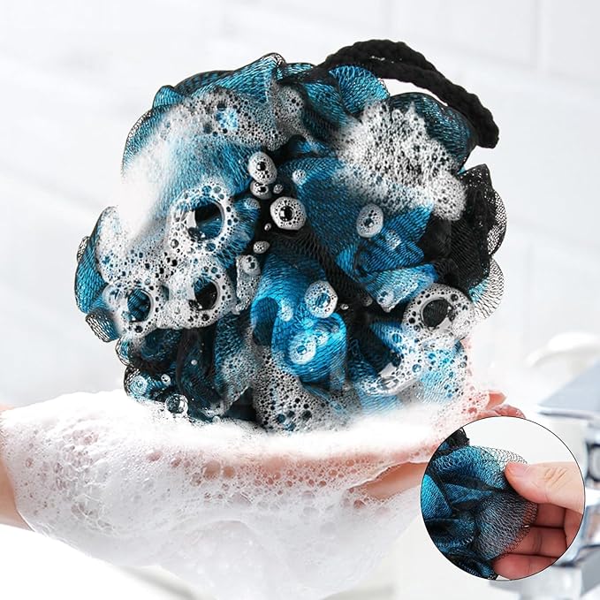 Fu Store Loofah Sponge Shower Loofahs 70g Bath Sponges Mesh Balls 4 Colors Body Scrubber Exfoliator Back Scrubber Bathroom Men Women Scrubbers Cleaning Bathing Accessories