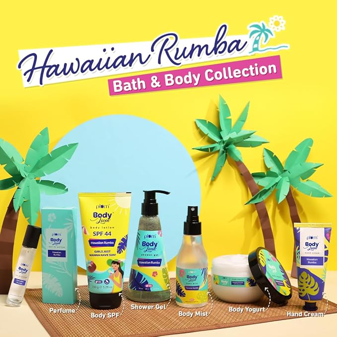Plum Hawaiian Rumba Body Oil With Avocado Oil, Coconut Oil, Carrot Seed Oil, 100% Pure Moisturizing Oil, Instant Glow, Detoxifying, Nourishing Bath Oil, Paraben, Silicone & Mineral Oil Free, 6.7 Fl Oz