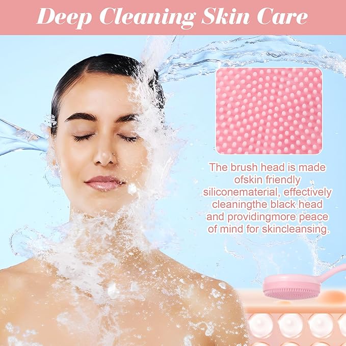 4 Pcs Silicone Face Brush with 2 Manual Face Scrub Brush, Facial Brushes for Cleaning, Exfoliating, and Skincare Routine