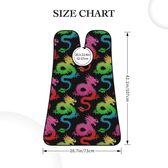 Men's Shaving Accessory Cool Fire Rainbow Dragon, Waterproof Beard Apron with Hair Catcher & Suction Cups