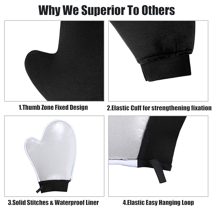 Streakless Self Tanning Mitt Applicator Kit, 5 Pack Self Tanner Mitt with Tanning Glove, Self Tanner Back Applicator, Tanning Brush, Mini Face Glove and Exfoliating Mitt