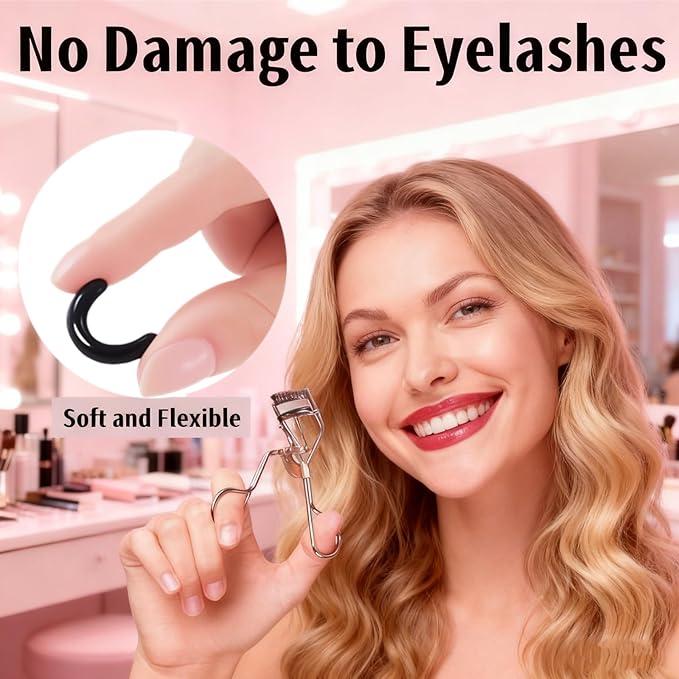 100 Pack Compatible with Shu Uemura Curler Refills,Silicone Eye Lash Curlers Refill Pads Compatible with Shu Uemura Eyelash Curler,Black.