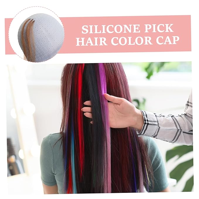 Highlight Cap Highlight Caps for Hair, Soft Comfortable Silicone Hair Highlighting Cap with Adjustable Strap, Reusable Dye for Dyeing Salon