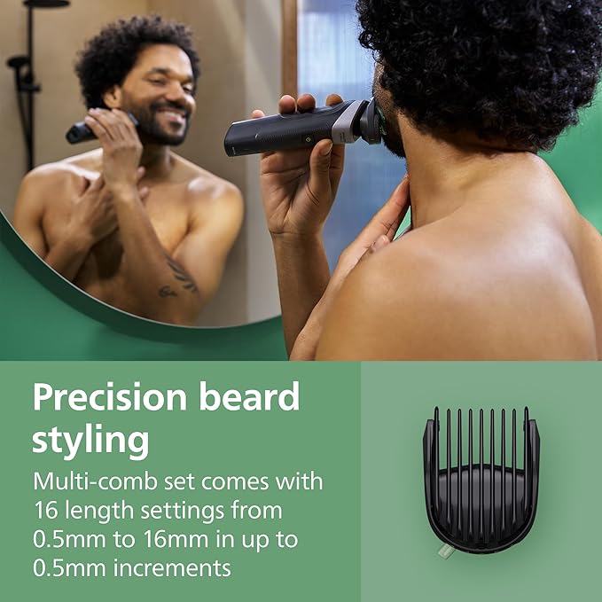Philips Norelco All-in-One 18-Piece Trimmer 5000 Series - Shaver and Clipper for Face, Hair & Body, Self-sharpening Titanium Coated Blades, 16 Length Settings (0.5-16 mm), Wide Hair Clipper, MG5970/49