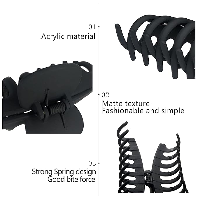 OWIIZI Hair Clip, Large Claw Clips for Thick Hair, Non-Slip Cute Flower Matte Big Hair Clips, Strong Hold Barrette Jumbo Hair Clips for Women, 6 Pieces Set