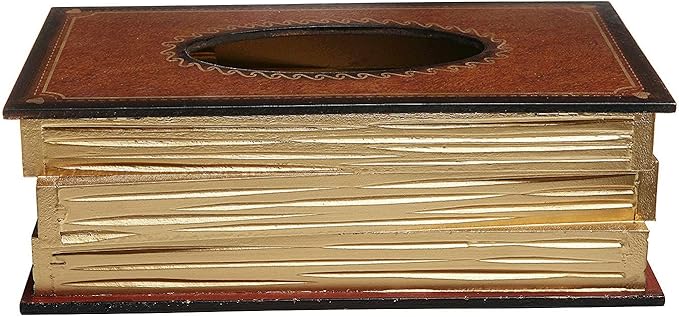 Antique Book Design Wood Bathroom Facial Tissue Dispenser Box Cover/Novelty Napkin Holder…