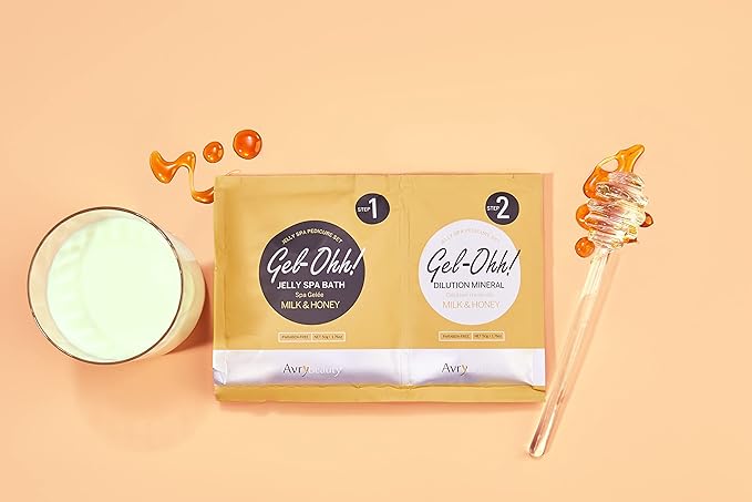 AVRYBEAUTY Gel-Ohh Jelly Spa Bath 3 pack, Milk And Honey Scented, Jelly Pedicure, Salon Services, Pedicure, Salon Pedi, Relaxtion, Heat & Aroma Therapy, Foot Care