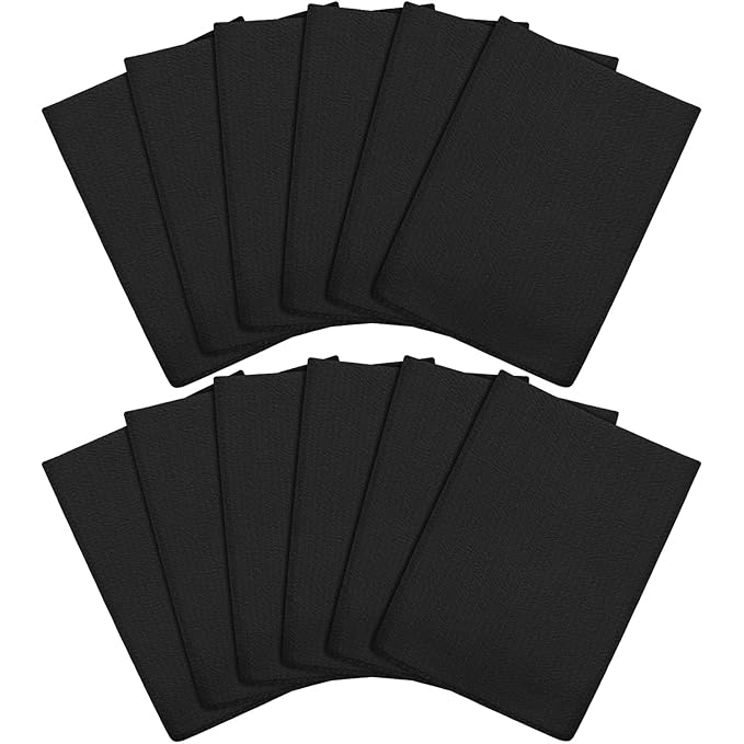 Tatuo 12 Pieces Korean Exfoliating Mitt Glove Italy Towel Body Skin Scrubber Exfoliating Scrubber for Remove Dead Skin Washcloth Korean(Large,Black)
