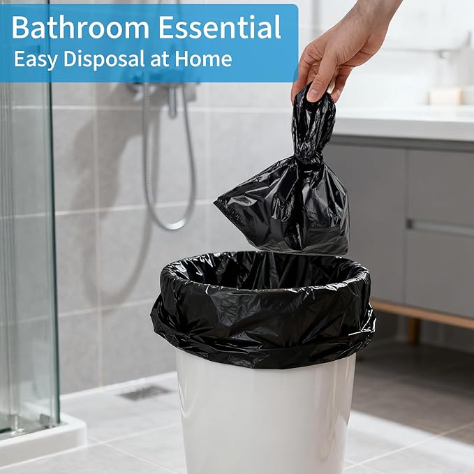 Sanitary Napkin Disposal Bags, Women Personal Disposable Bags Sanitary Waste Bags with Handles for Feminine Products Hygiene Period Pods Tampon Diapers Menstrual Incontinence Storage Bag 200Pcs Black