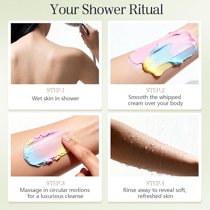 Cream Whipped Scrub Soap Bar - Exfoliating & Moisturizing Body Scrub with Whipped Cream Design, 4.6oz - Gently Exfoliates, Brightens & Deeply Cleanses for Soft, Smooth Skin