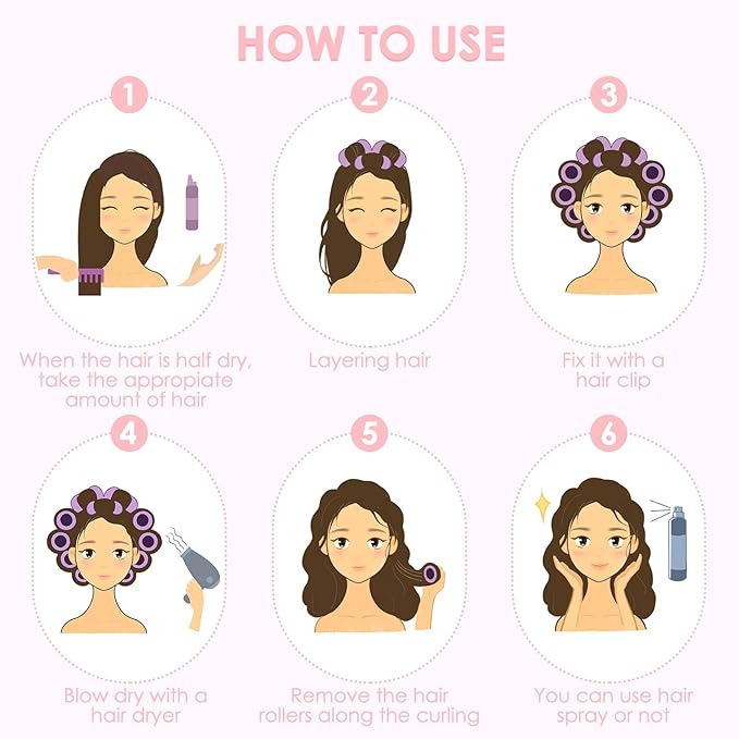 38Pcs Jumbo Size Hair Rollers with Free Large Cosmetic Bag,12 Clips, 2 Size(12xJUMBO+12xLARGE),1 Comb,ARTIRNANOG Hair Curlers Rollers for Long Medium Short Thick Fine Thin Hair Bangs Volume