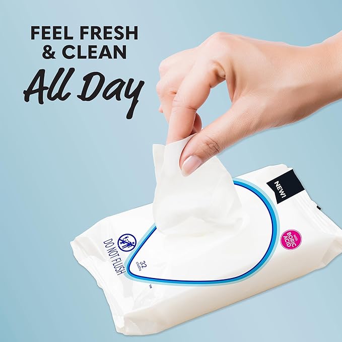 Summer's Eve Ultimate Odor Protection Daily Feminine Wipes, Gentle pH-Balanced Formula with Boric Acid Cleanses & Removes Vaginal Odor, Resealable Pack, 32 Body Wipes (Pack of 3)
