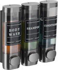Shower Soap Dispenser Wall Mounted No Drill Shampoo Dispenser for Shower Wall Shampoo and Conditioner Dispenser Bathroom Hotel 3 * 300ml Gungray with Labels