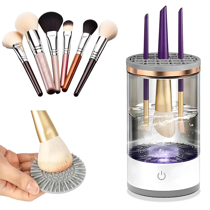 Electric Makeup Brush Cleaner - Efficient Electric Makeup Brush Cleaner Machine for Thorough Brush Cleaning, Ideal for Makeup Artists & Enthusiasts (xx-Large)