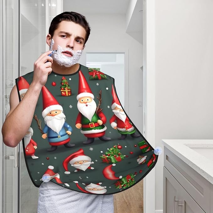 Yellow Flowers Butterflies Print Beard Bib Shaving Apron, Beard Hair Trimming Cape Gift For Dad