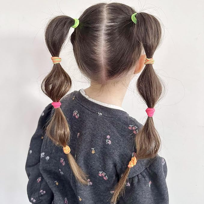 200 Pack Hair Ties BEoffer Baby Toddlers Girls Elastics Hair Bands No Damage Multicolor Colorful Small Rubber Bands Ponytail Pigtails Holders Not Harm to Hair (Colorful Stripes)