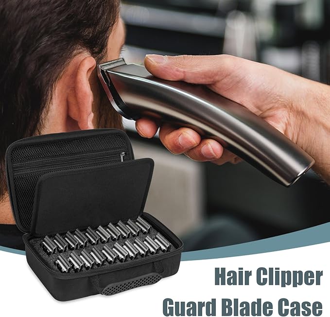 TORIBIO Hair Clipper Guard Blades Holder Case for Barbers and Stylists, Holds 20 Metal Guards for Andis, Oster, Wahl, Babyliss Detachable Clippers