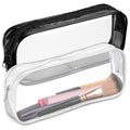 Small Makeup Bag for Purse 7.78" x 3.15" x 1.37" – 2 Pcs Clear Zipper Pouches – Waterproof Plastic Small Cosmetic Bag for Purse, Space-Efficient, Stylish Design | Organizing Essentials on the Go