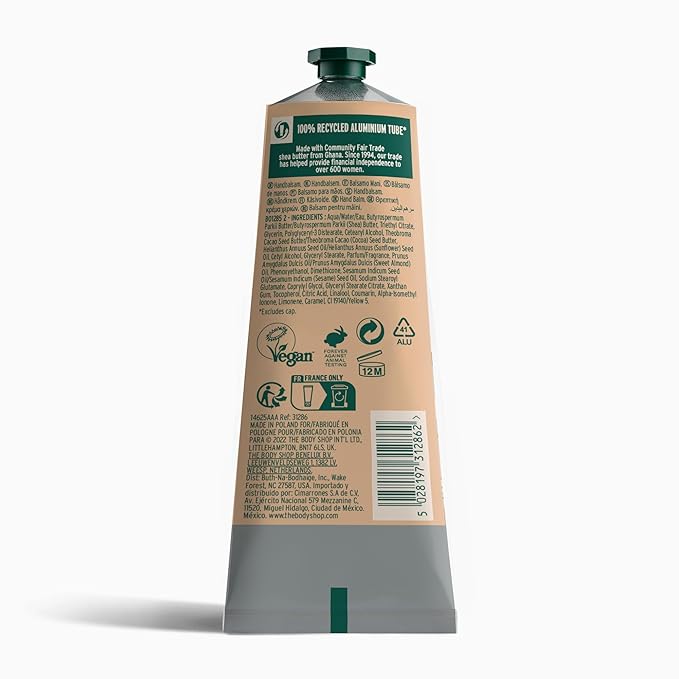The Body Shop Shea Hand Cream – Nutty Fragrance, On-the-Go Hydration & Protection – 1.0 oz