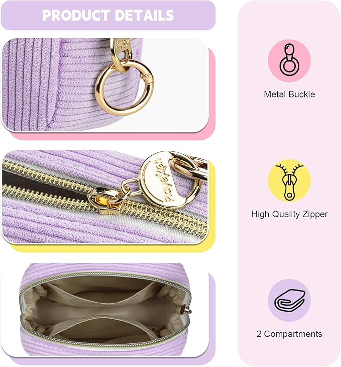 Period Bag for Teen Girls, Corduroy Sanitary Napkin Storage Bag, Menstrual Pad Pouches Tampon Holder for Purse