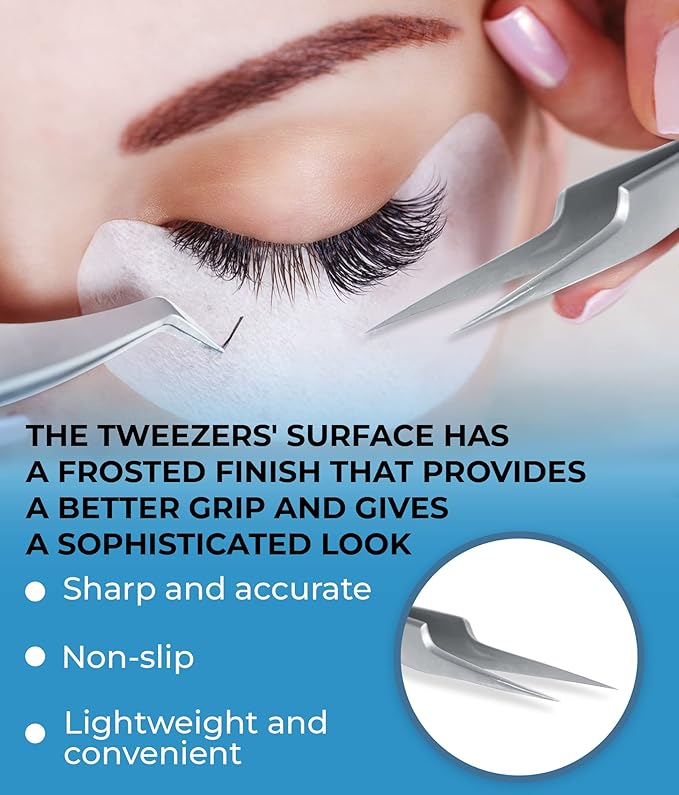 Stacy Lash STL-3 Isolation Eyelash Extension Tweezers/Precision Applicator/Supplies for Classic Extensions, Individual False Lashes/Separator Tool for Mink & Natural Eyelashes/Beauty Tools