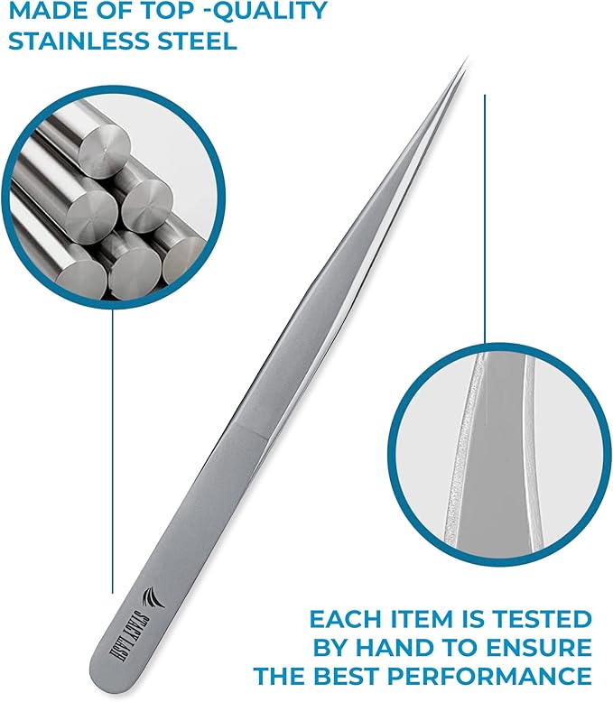 Stacy Lash STL-2 Isolation Eyelash Extension Tweezers/Precision Isolation Applicator Tool/Supplies for Classic Extensions & Individual False Lashes/Eyelashes Separator Tools/Beauty Accessories