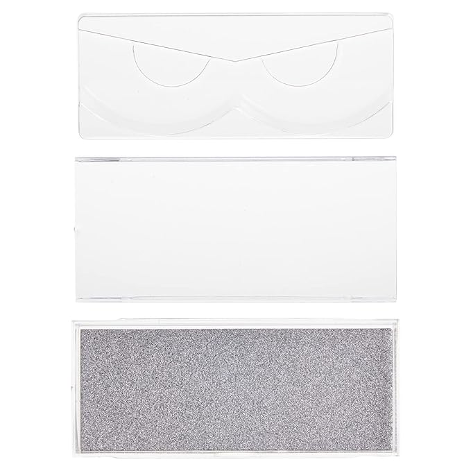 Stockroom Plus Empty Clear Eyelash Storage Case - Protect & Organize False Eyelashes - Store Magnetic Lashes & Lash Clusters - Travel Makeup Case Organizer - 30 Pack, Silver, 4.4 x 2 in