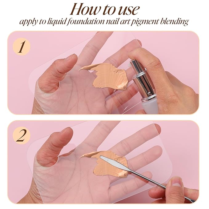Acrylic Makeup Palette with 1Pc Spatula, Makeup Mixing Tray Apply Professional Reusable Cosmetic Palette Beauty Tools for Beauty Salon, Facial Cosmetic, Nail Art, Pigment Blending