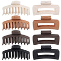 8 Pcs Large Hair Claw Clips 4.1" Non-slip Big Banana Square Matte Hair Claw Clips for Women Girls, Strong Hold Clips for Thick Thin Hair