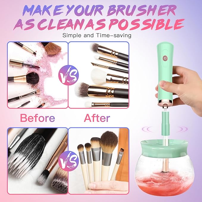 Makeup Brush Cleaner and Dryer Machine - Makeup Brush Spinner - Deeply cleaner for Makeup Brush - Quick Wash and Dry